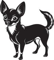 chihuahua zwart en wit illustratie vector