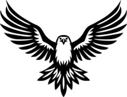 adelaar - zwart en wit geïsoleerd icoon - illustratie vector