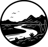 woestijn - minimalistische en vlak logo - illustratie vector