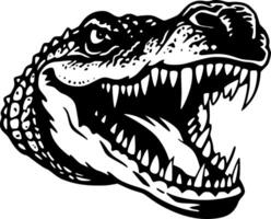 alligator, minimalistische en gemakkelijk silhouet - illustratie vector