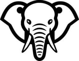 olifant, zwart en wit illustratie vector