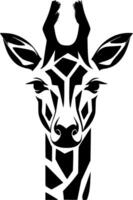 giraffe, zwart en wit illustratie vector