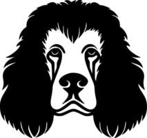 poedel hond, zwart en wit illustratie vector