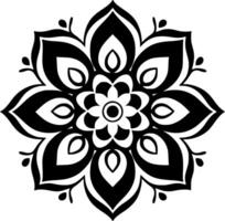 mandala - zwart en wit geïsoleerd icoon - illustratie vector