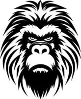 baviaan - zwart en wit geïsoleerd icoon - illustratie vector