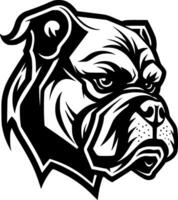 bulldog - zwart en wit geïsoleerd icoon - illustratie vector