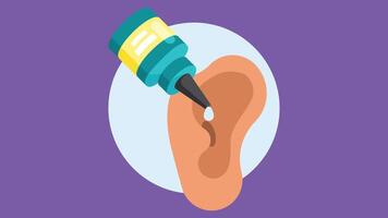 oor druppels voor medisch voorwaarde in de oor naar voorkomen infectie vector