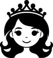 prinses, zwart en wit illustratie vector