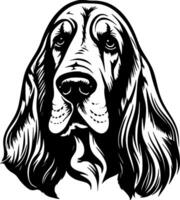 basset hond - zwart en wit geïsoleerd icoon - illustratie vector