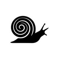 slak silhouet icoon. naaktslak in schelp kruipen pictogram. schroef langzaam, schattig escargot in beweging. slijmerig eetbaar spiraal weekdier symbool verzameling. dieren in het wild concept. geïsoleerd illustratie. vector