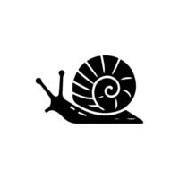 slak silhouet icoon. naaktslak in schelp kruipen pictogram. schroef langzaam, schattig escargot in beweging. slijmerig eetbaar spiraal weekdier symbool verzameling. dieren in het wild concept. geïsoleerd illustratie. vector