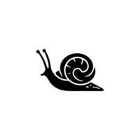 slak silhouet icoon. naaktslak in schelp kruipen pictogram. schroef langzaam, schattig escargot in beweging. slijmerig eetbaar spiraal weekdier symbool verzameling. dieren in het wild concept. geïsoleerd illustratie. vector