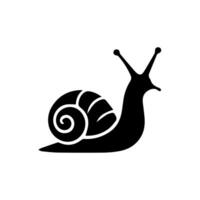 slak silhouet icoon. naaktslak in schelp kruipen pictogram. schroef langzaam, schattig escargot in beweging. slijmerig eetbaar spiraal weekdier symbool verzameling. dieren in het wild concept. geïsoleerd illustratie. vector