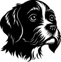 terriër hond, zwart en wit illustratie vector