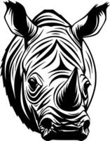 neushoorn, zwart en wit illustratie vector