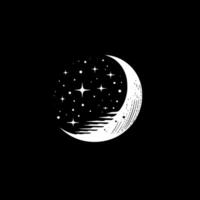 maan - minimalistische en vlak logo - illustratie vector