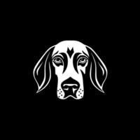 hond - zwart en wit geïsoleerd icoon - illustratie vector