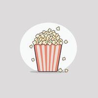 tekenfilm popcorn emmer Aan wit geïsoleerd achtergrond ontwerp vector