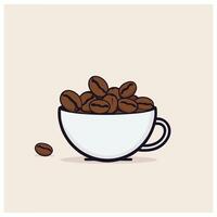 illustratie van geroosterd koffie bonen vector