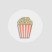 tekenfilm popcorn emmer Aan wit geïsoleerd achtergrond ontwerp vector