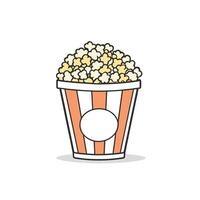 tekenfilm popcorn emmer Aan wit geïsoleerd achtergrond ontwerp vector