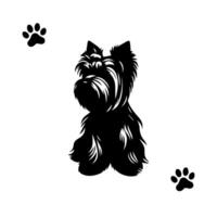 silhouet van hond op witte achtergrond. vector