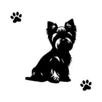 silhouet van hond op witte achtergrond. vector