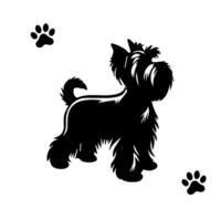 silhouet van hond op witte achtergrond. vector