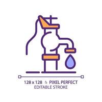 goed pomp rgb kleur icoon. grondwater extractie. hydraulisch pomp. drinken water toegang. vers water. geïsoleerd illustratie. gemakkelijk gevulde lijn tekening. bewerkbare hartinfarct. pixel perfect vector