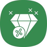 diamant glyph kromme icoon vector