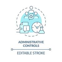 administratief controles zacht blauw concept icoon. laboratorium informatie beheer. veiligheid gegevens vel. ronde vorm lijn illustratie. abstract idee. grafisch ontwerp. gemakkelijk naar gebruik presentatie, artikel vector