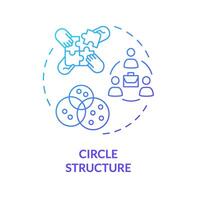 cirkel structuur blauw helling concept icoon. zelforganiserend cirkels met Doorzichtig doel. medewerking. ronde vorm lijn illustratie. abstract idee. grafisch ontwerp. gemakkelijk naar gebruik in promotionele materiaal vector