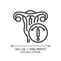 intra-uterien apparaat lineair icoon. zwangerschap preventie, geboorte controle implantaat. medisch technologie, voortplantings- Gezondheid. dun lijn illustratie. contour symbool. schets tekening. bewerkbare beroerte vector