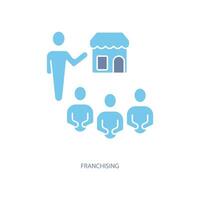 franchising concept lijn icoon. gemakkelijk element illustratie. franchising concept schets symbool ontwerp. vector