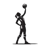 vrouw speler silhouet illustratie vector