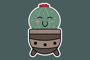 schattig cactus in een pot vector