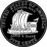 Amerikaans munt lewis en Clark vijf cent vector