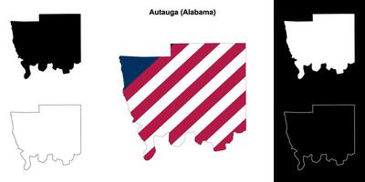 autauga district, Alabama schets kaart reeks vector