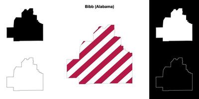 Bibb district, Alabama schets kaart reeks vector