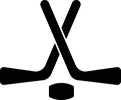 hockey icoon . gekruiste hockey stokjes en puck icoon . illustratie vector