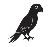 een silhouet papegaai zwart en wit logo klem kunst vector