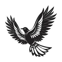 een silhouet vliegend vogel zwart en wit logo klem kunst vector