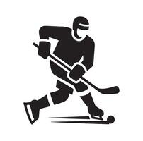 ijs hockey speler silhouetten icoon logo illustratie. vector