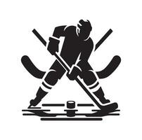 ijs hockey speler silhouetten icoon logo illustratie. vector