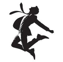 bedrijf Mens jumping houding silhouet stijl. bedrijf mensen rennen vector