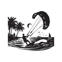 kitesurfen silhouet illustratie icoon vector