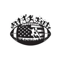 Amerikaans Amerikaans voetbal silhouet stijl vector