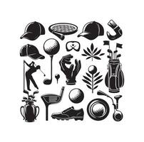 golf icoon verzameling illustratie silhouet stijl vector