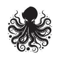 Octopus silhouet illustratie logo vector