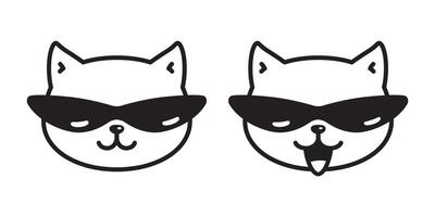 kat katje zonnebril calico icoon huisdier tekenfilm karakter symbool sjaal illustratie tekening ontwerp vector